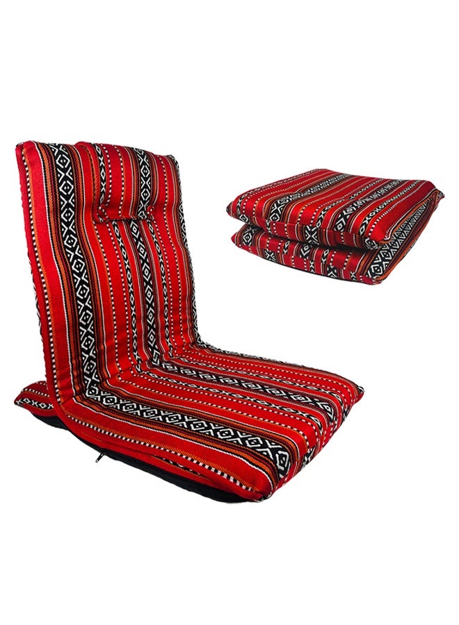 SOLARALIFE Portable Folding Floor Chair, Lightweight Camping Floor Seat with Shoulder Strap and Hand Grip,Arabic Style Padded Ground Chair with Waterproof Base for Outdoor Picnic, Meditating, Reading - Image 1